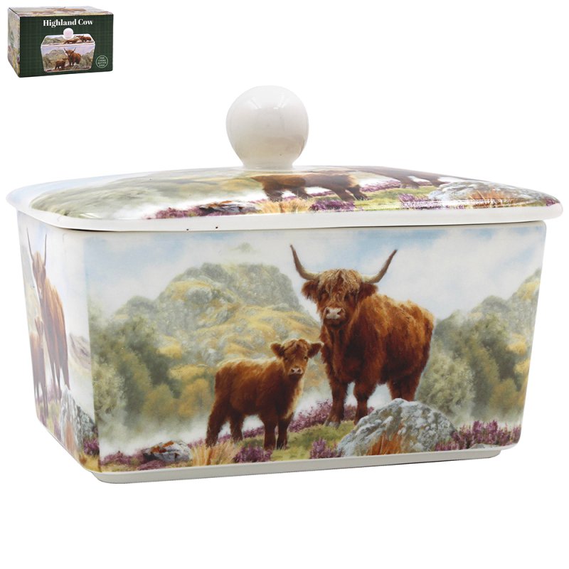 Lesser & Pavey HIGHLAND COW BUTTER DISH LP96519