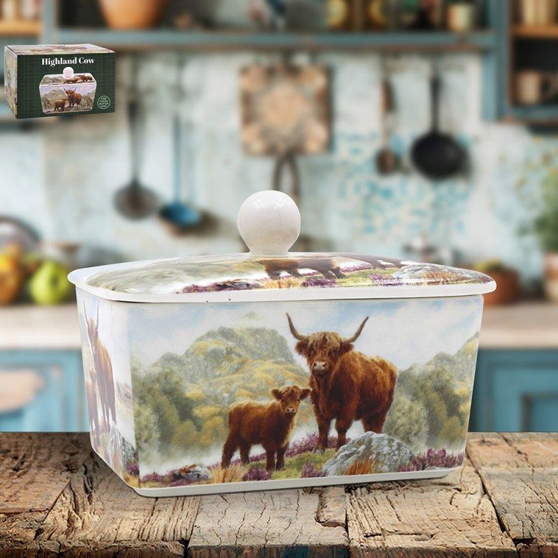 lesser & pavey HIGHLAND COW BUTTER DISH LP96519