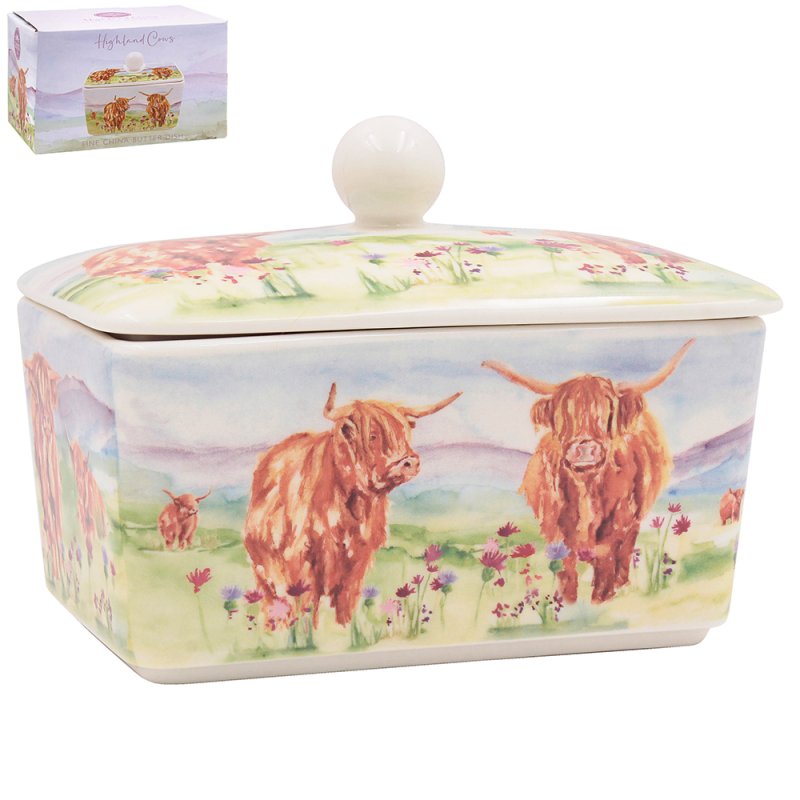 Lesser & Pavey HIGHLAND COW BUTTER DISH LP96765