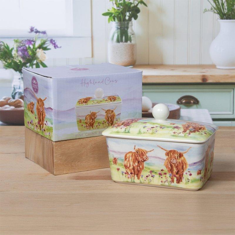 lesser & pavey HIGHLAND COW BUTTER DISH LP96765