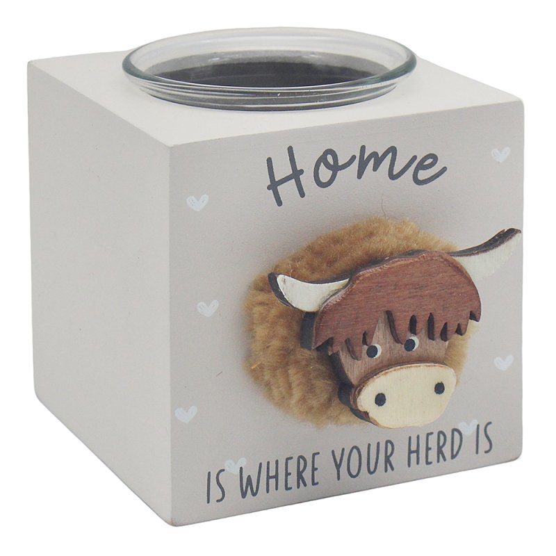 lesser & pavey HIGHLAND COW CANDLE HOLD HOME LP76734