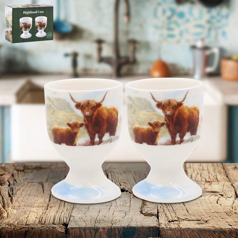 lesser & pavey HIGHLAND COW EGG CUPS LP96521