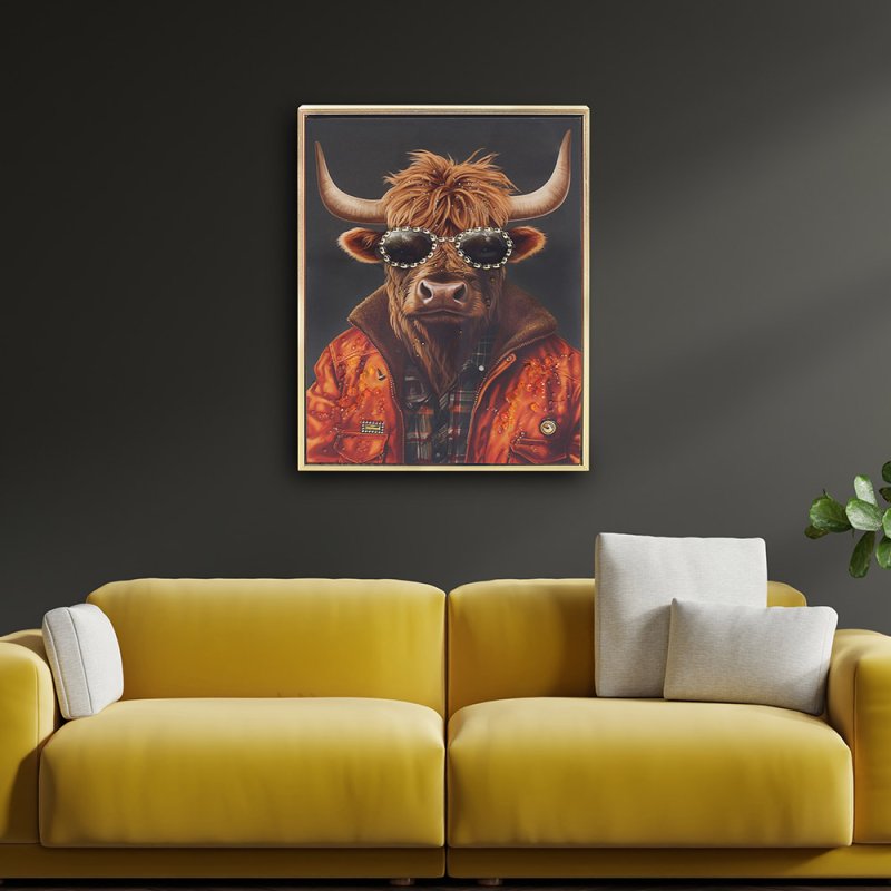 lesser & pavey HIGHLAND COW GLASSES WALL ART LP76185