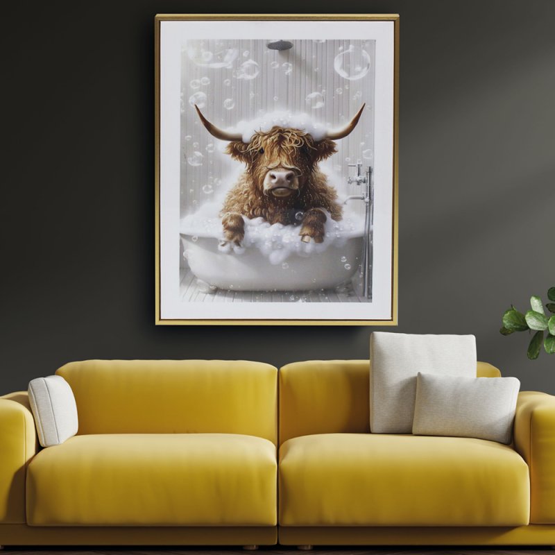 lesser & pavey HIGHLAND COW GLITTER WALL ART LP75626