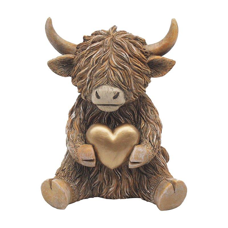 Lesser & Pavey HIGHLAND COW HEART OF GOLD LP75326
