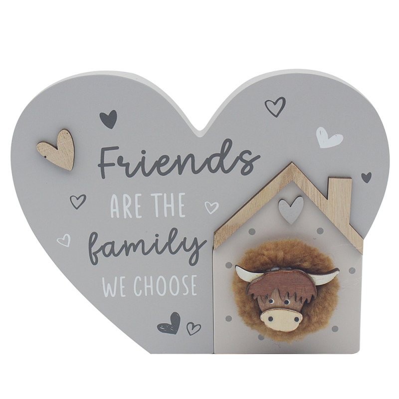 lesser & pavey HIGHLAND COW HEART PLAQUE LP76731