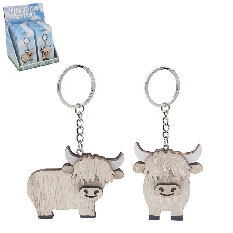 lesser & pavey HIGHLAND COW KEYRING 2 ASST LP75362
