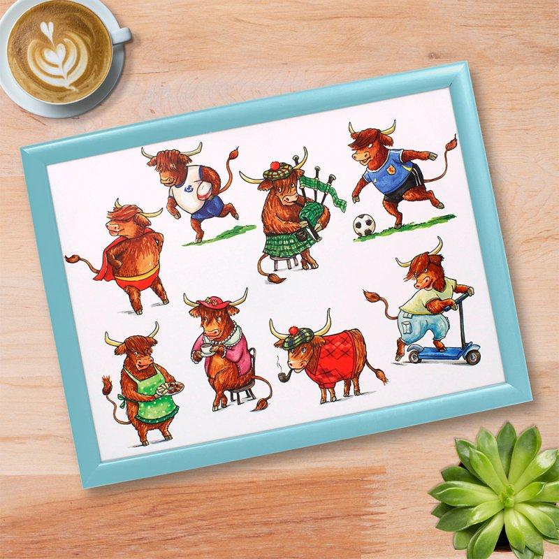 lesser & pavey HIGHLAND COW LAPTRAY LP74905