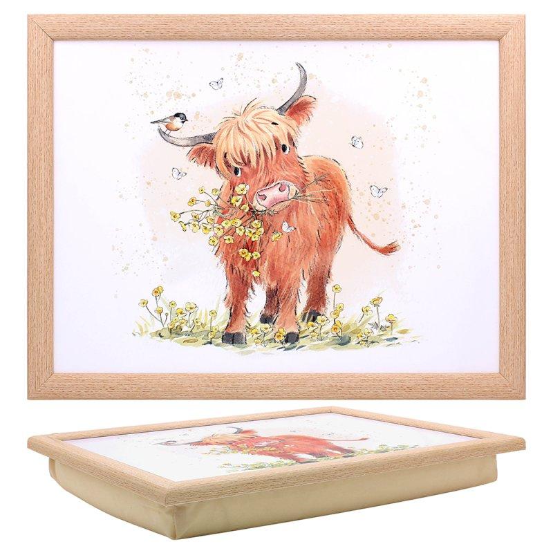lesser & pavey HIGHLAND COW LAPTRAY LP96465