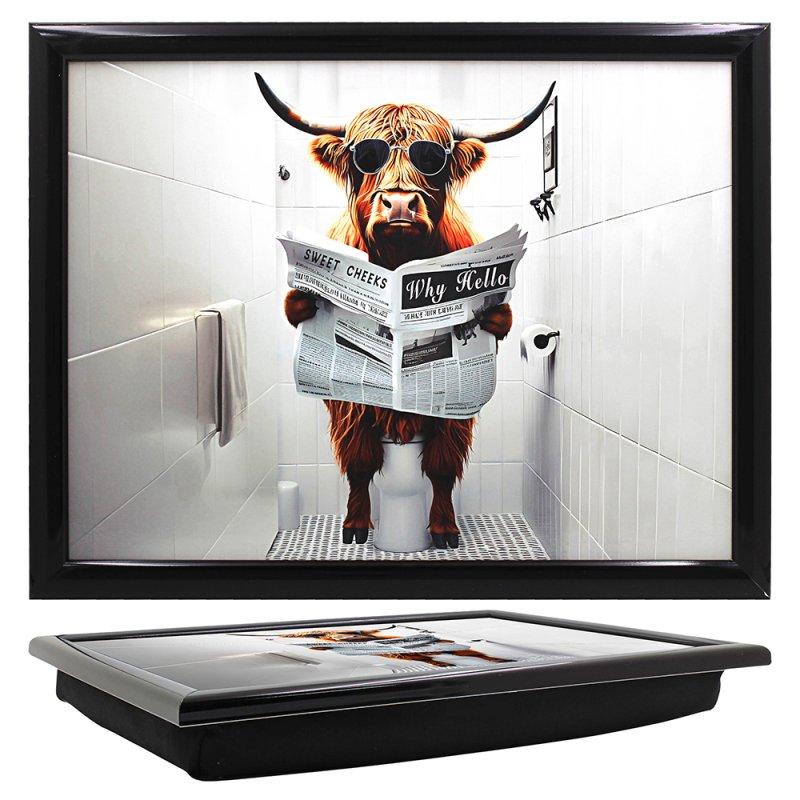 Lesser & Pavey HIGHLAND COW LOO LAPTRAY LP75780