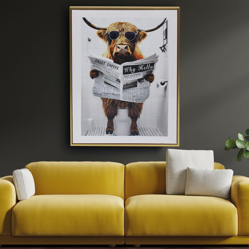 lesser & pavey HIGHLAND COW LOO WALL ART LP75625