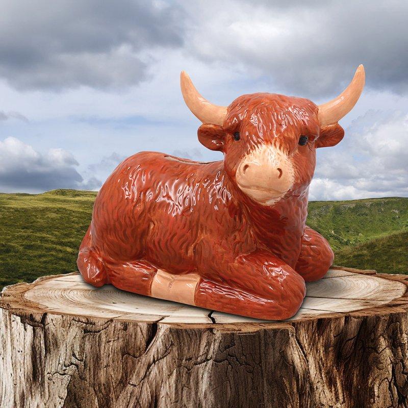 lesser & pavey HIGHLAND COW MONEY BOX LP74349