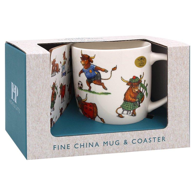 Lesser & Pavey HIGHLAND COW MUG & COASTER LP96303
