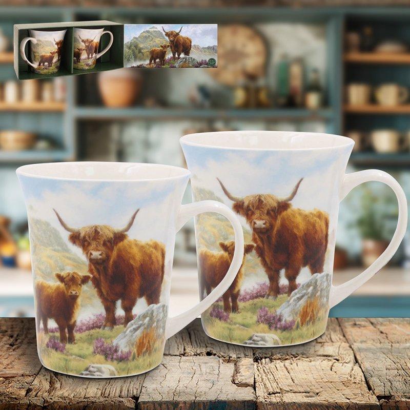 lesser & pavey HIGHLAND COW MUG SET 2 LP96517
