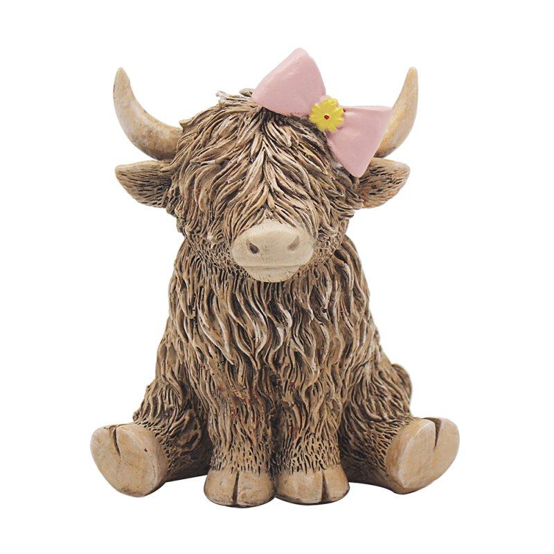 Lesser & Pavey HIGHLAND COW PINK BOW LP73652