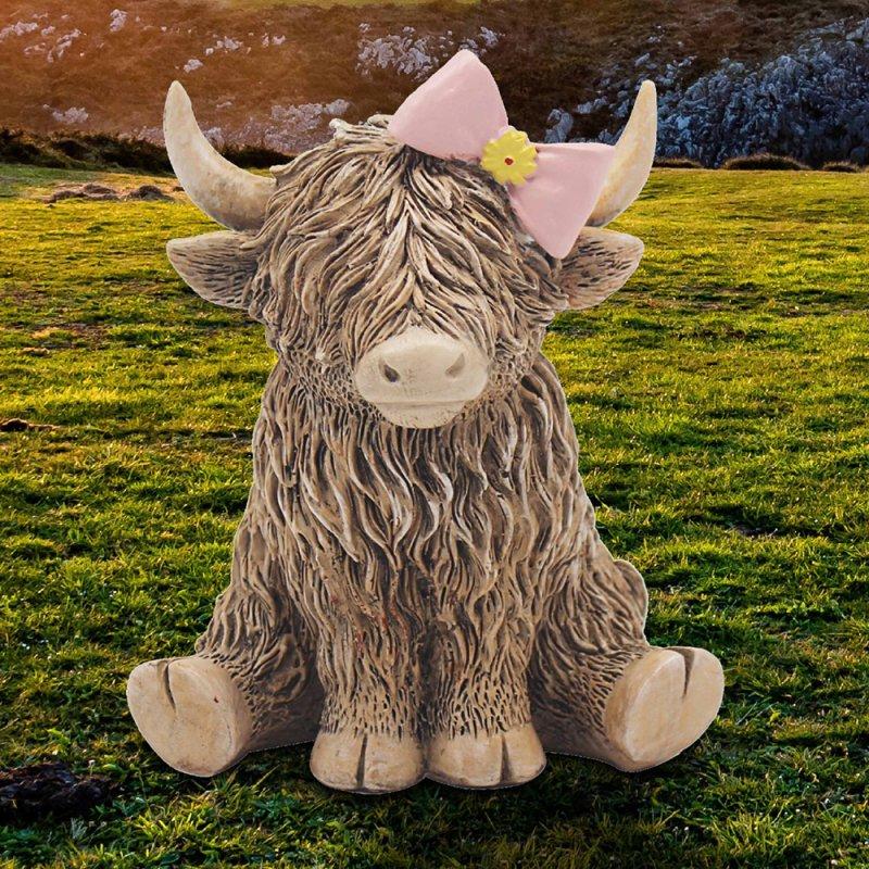lesser & pavey HIGHLAND COW PINK BOW LP73652