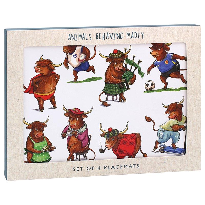 Lesser & Pavey HIGHLAND COW PLACEMATS SET 4 LP96305
