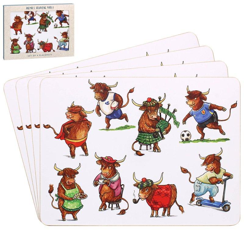 Lesser & Pavey HIGHLAND COW PLACEMATS SET 4 LP96305