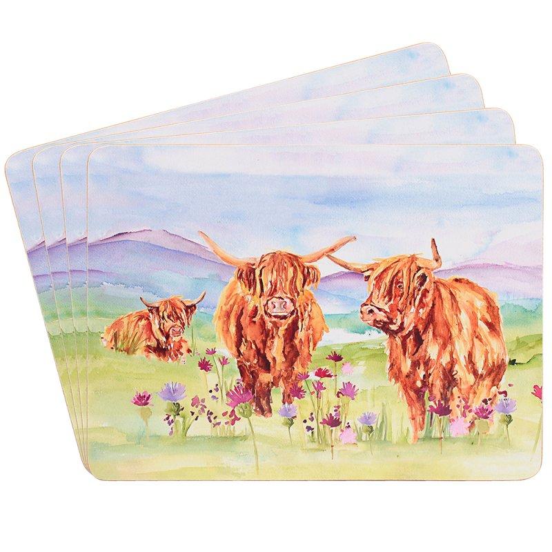 lesser & pavey HIGHLAND COW PLACEMATS SET 4 LP96769