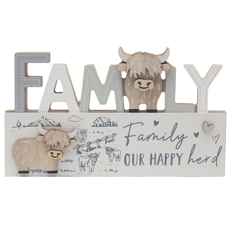 lesser & pavey HIGHLAND COW PLAQUE - FAMILY LP74949