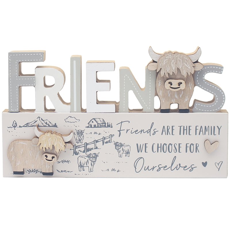 lesser & pavey HIGHLAND COW PLAQUE - FRIENDS LP74950