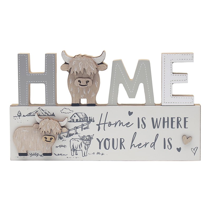 lesser & pavey HIGHLAND COW PLAQUE - HOME LP74948