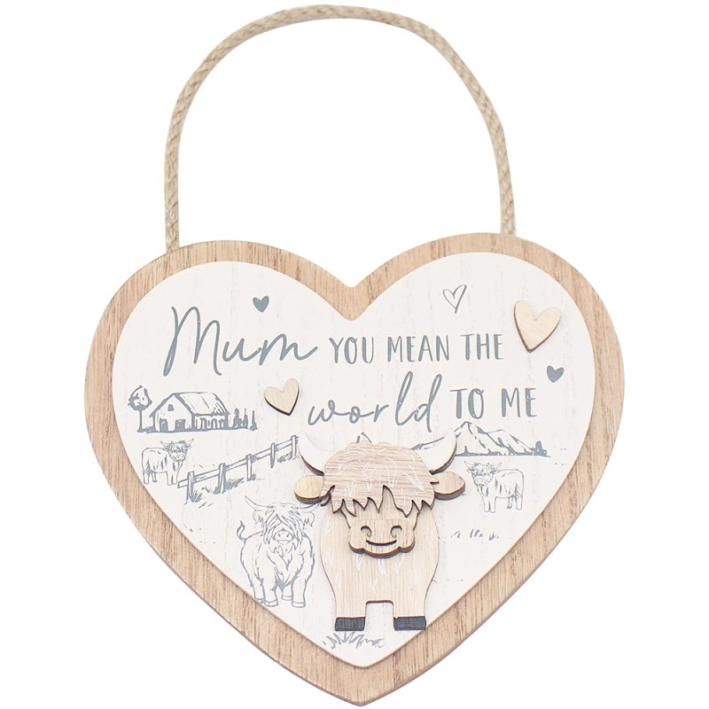 lesser & pavey HIGHLAND COW PLAQUE - MUM LP74959