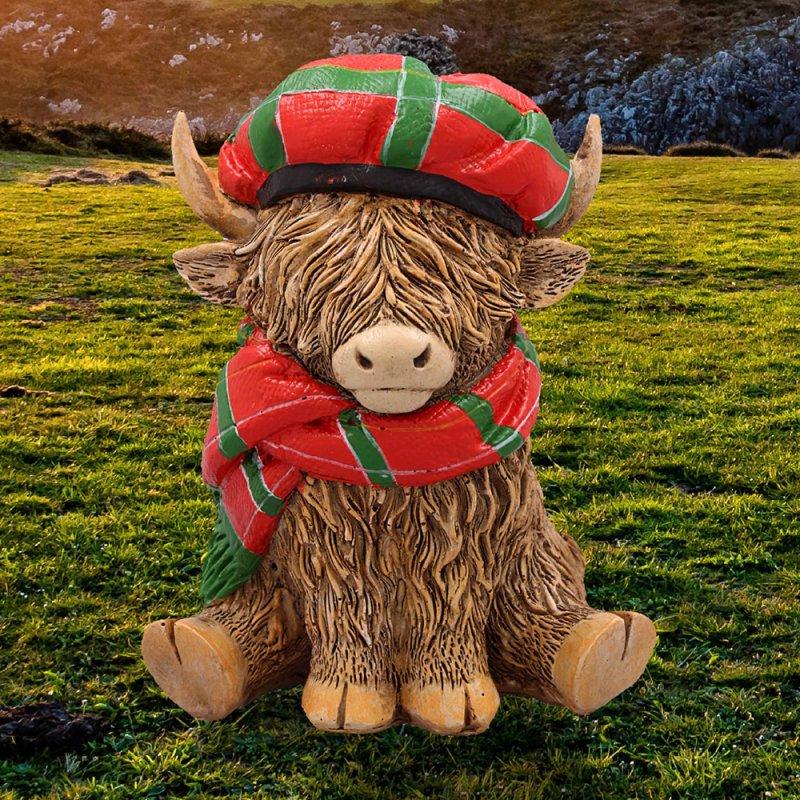 lesser & pavey HIGHLAND COW SCARF TARTAN LP74354