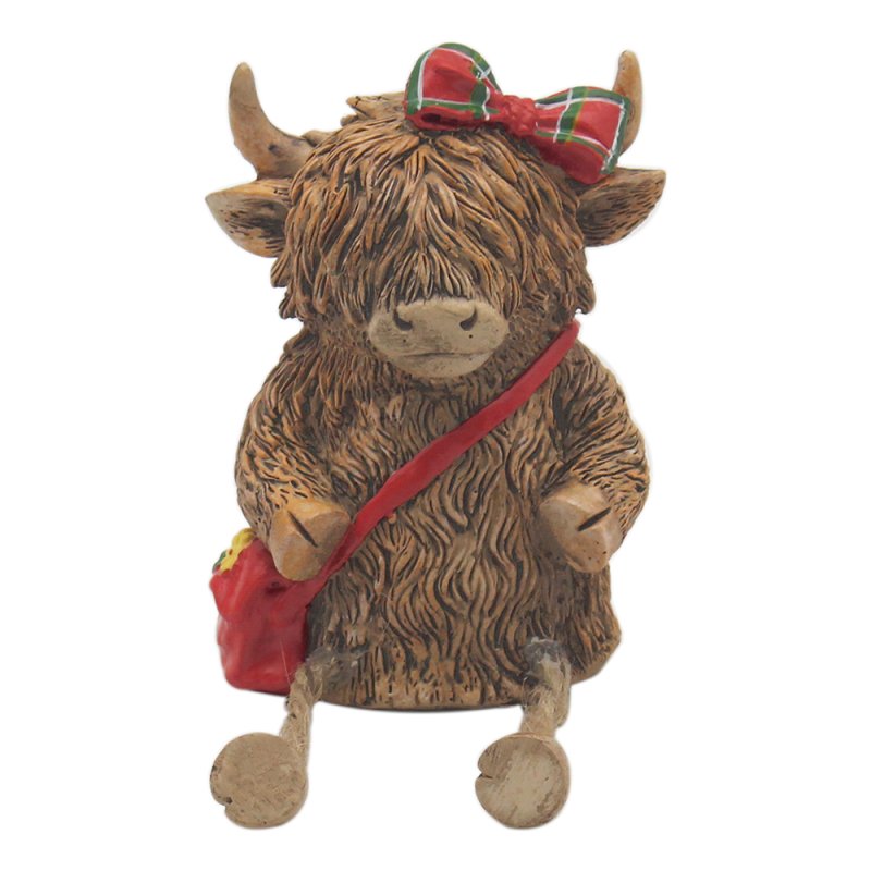 Lesser & Pavey HIGHLAND COW TARTAN BOW/BAG LP74361