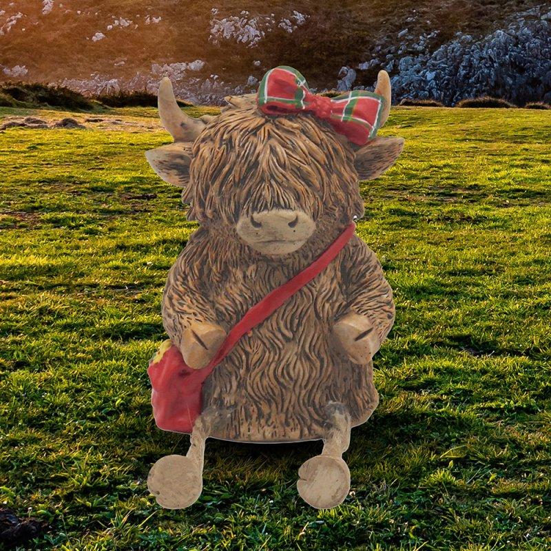 lesser & pavey HIGHLAND COW TARTAN BOW/BAG LP74361