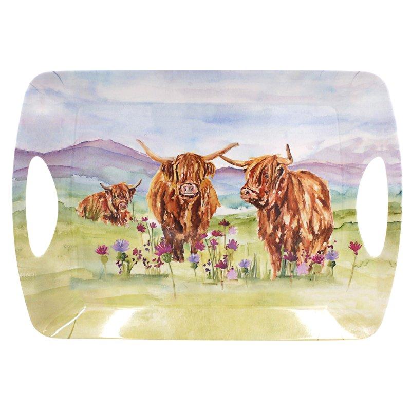 lesser & pavey HIGHLAND COW TRAY LARGE LP96772