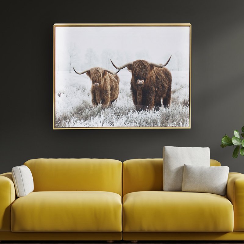 lesser & pavey HIGHLAND COW W/BABY WALL ART LP76180