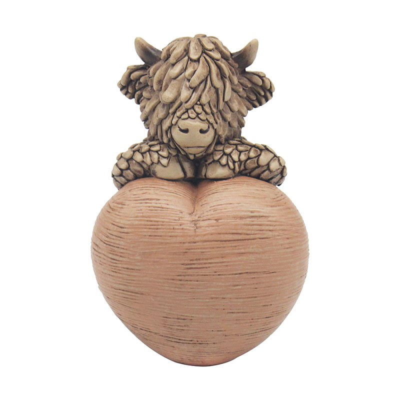 Lesser & Pavey HUGHIE HIGHLAND COW W/HEART LP75322