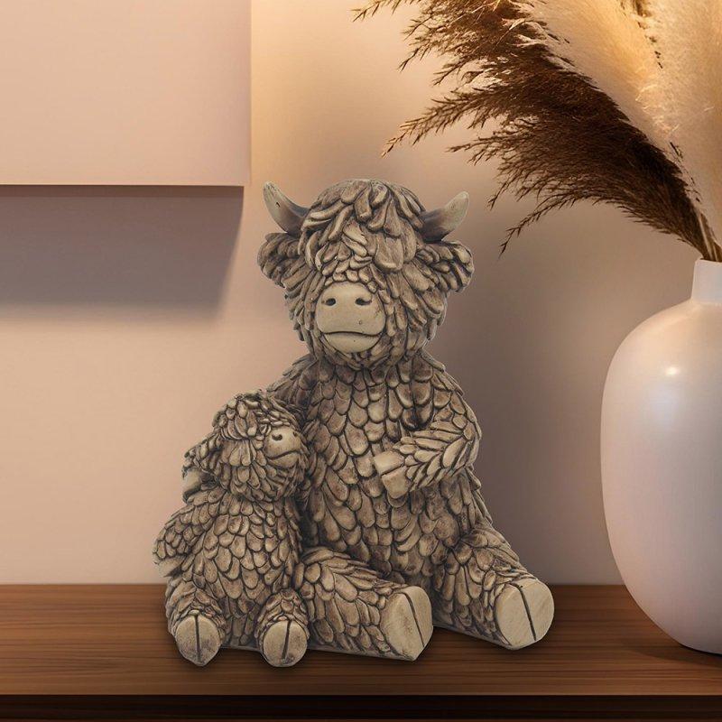 lesser & pavey HUGHIE HIGHLAND COW WITH BABY LP75340