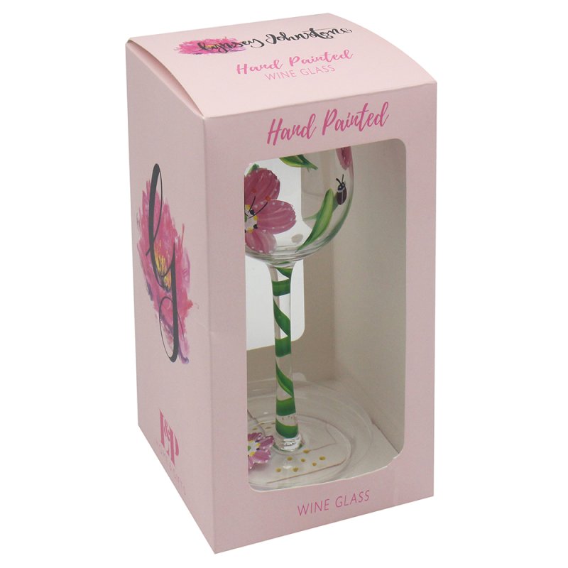 Lesser & Pavey LADYBIRDS & PINKPOPPIES WINEGL LP74530