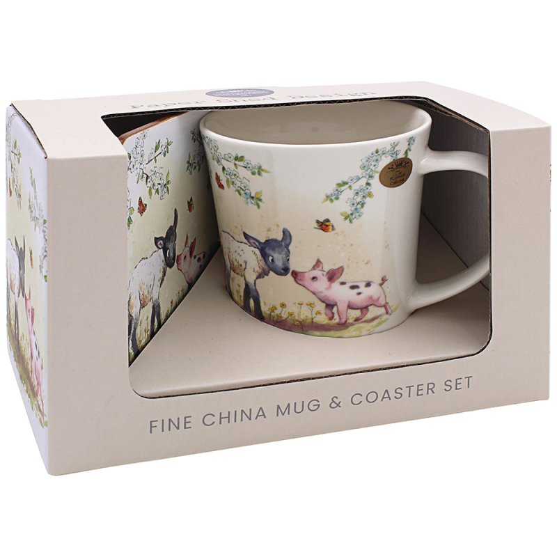 Lesser & Pavey LAMB & PIGLET MUG & COASTER LP96439