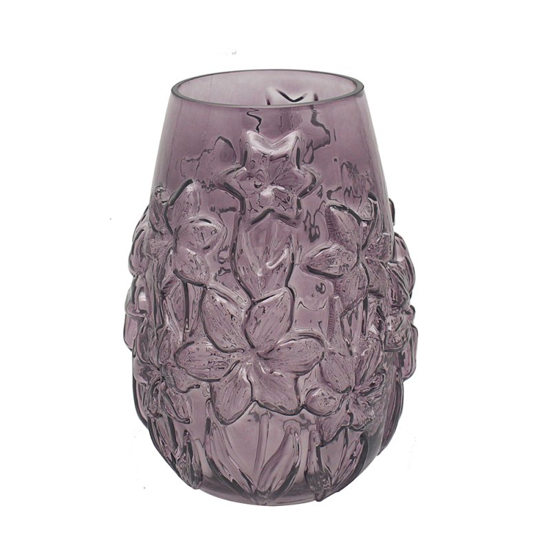 lesser & pavey LILAC FLORAL GLASS VASE LGE LP75772