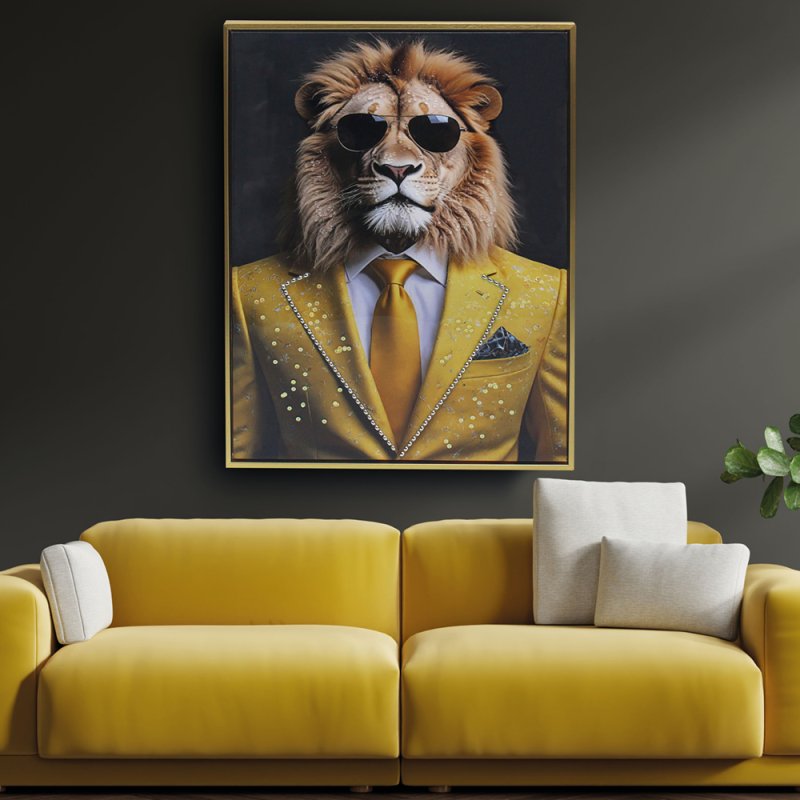 lesser & pavey LION BLING WALL ART LP75628