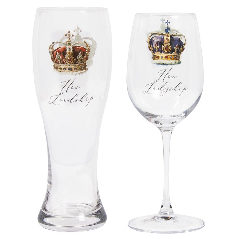 lesser & pavey LORDSHIP LADYSHIP GLASS SET 2 LP76619