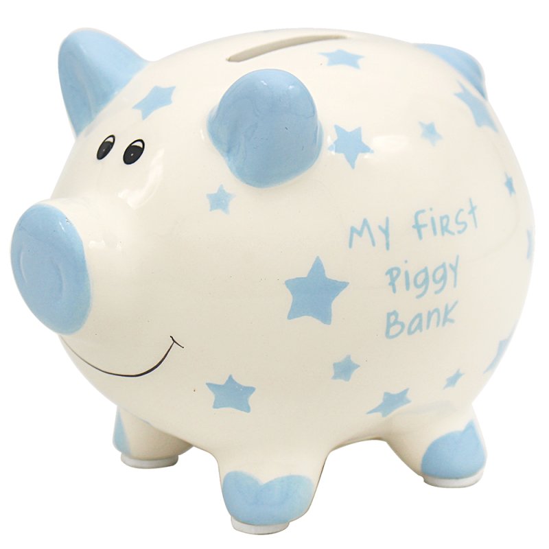 lesser & pavey MY FIRST PIGGY BANK BLUE LP47381