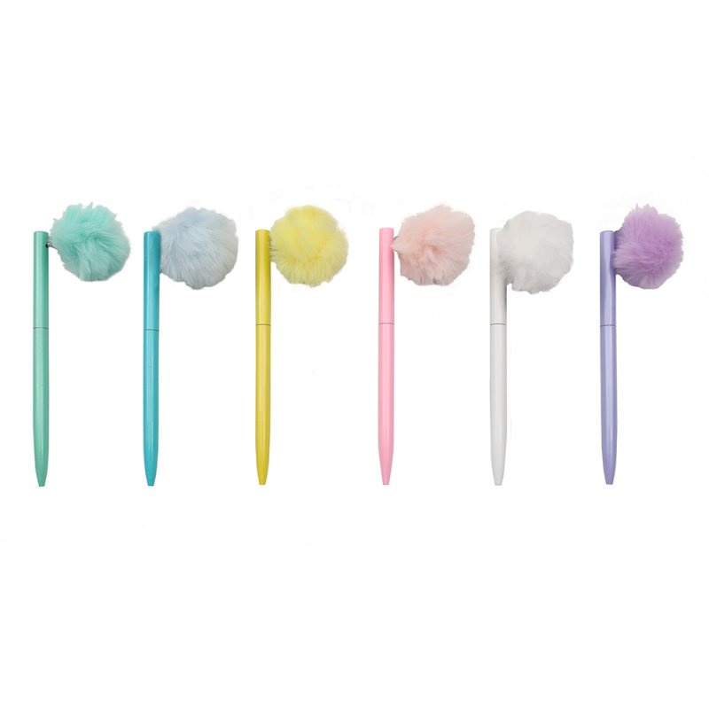 lesser & pavey PEN WITH POM POM 6 ASST LP72772