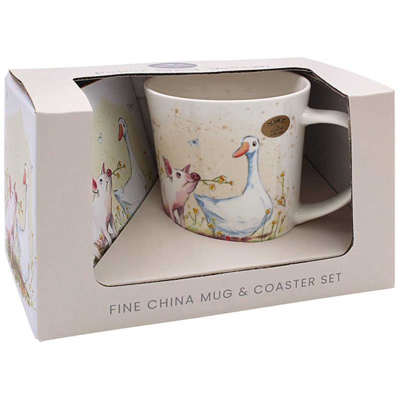 Lesser & Pavey PIG & DUCK MUG & COASTER LP96436