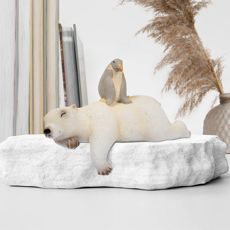 lesser & pavey POLAR LYING BEAR WITH PENGUIN LP74117