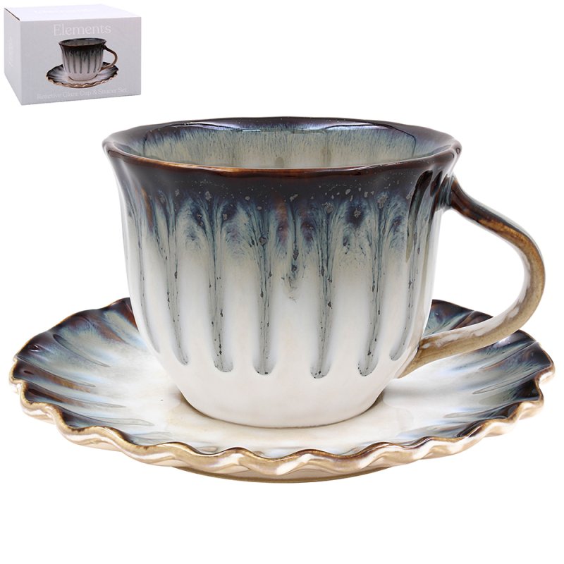 Lesser & Pavey REACTIVE GLAZE CUP & SAUCER LP74412