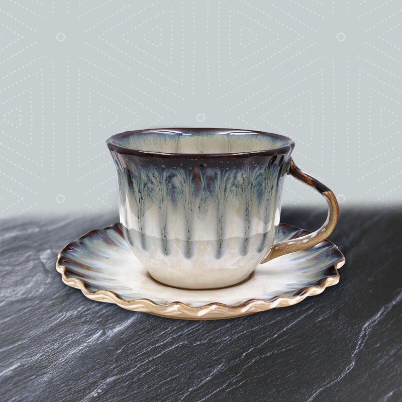 lesser & pavey REACTIVE GLAZE CUP & SAUCER LP74412