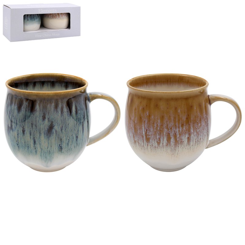 Lesser & Pavey REACTIVE GLAZE MUGS 2A SET 2 LP72592