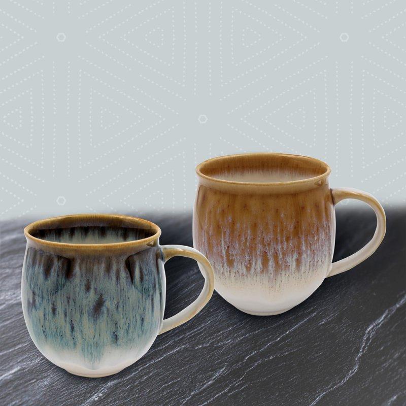 lesser & pavey REACTIVE GLAZE MUGS 2A SET 2 LP72592