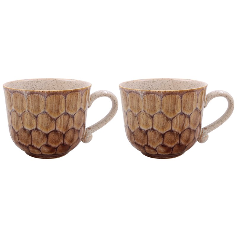 Lesser & Pavey REACTIVE GLAZE MUGS BROWN S2 LP74399