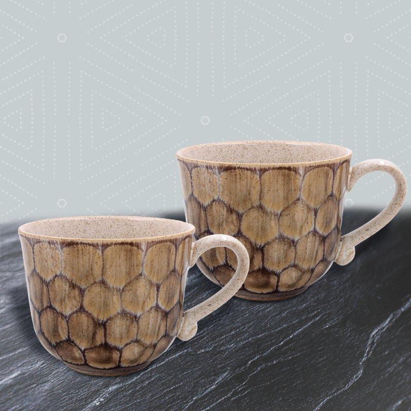 lesser & pavey REACTIVE GLAZE MUGS BROWN S2 LP74399