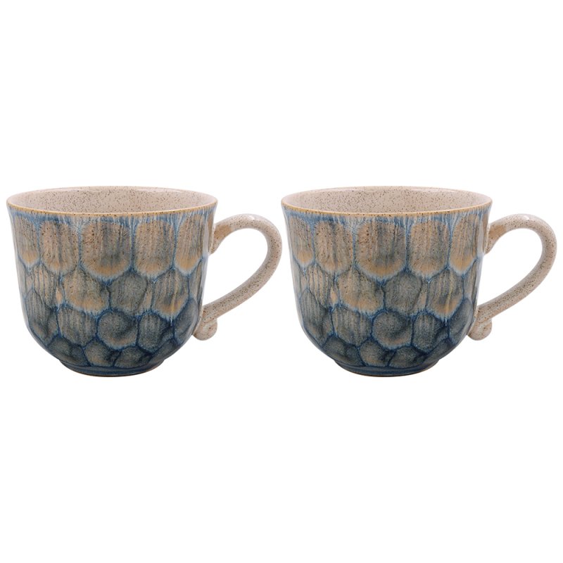 Lesser & Pavey REACTIVE GLAZE MUGS GREEN S2 LP74398